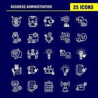 Business Administration Line Icons Set For Infographics Mobile UXUI Kit And Print Design Include Internet Setting Setting Gear Globe Tshirt Shirt Sports Eps 10 Vector