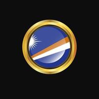 Marshall Islands flag Golden button vector