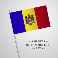 diseño tipográfico del día de la independencia de moldavia con vector de bandera