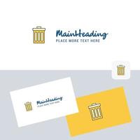 Trash vector logotype with business card template Elegant corporate identity Vector