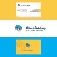 Beautiful Network communication Logo and business card vertical Design Vector