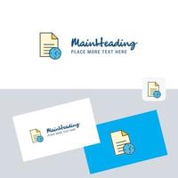 Task on time vector logotype with business card template Elegant corporate identity Vector