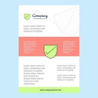 Template layout for Sheild comany profile annual report presentations leaflet Brochure Vector Background