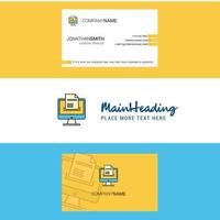 Beautiful Document downloading Logo and business card vertical Design Vector