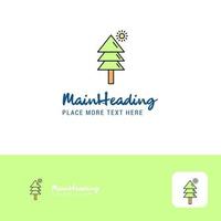 Creative Tree Logo Design Flat color Logo place for Tagline Vector Illustration