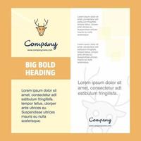Reindeer Company Brochure Title Page Design Company profile annual report presentations leaflet Vector Background