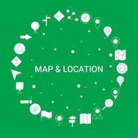 Map and Location Icon Set Infographic Vector Template