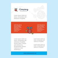 Template layout for Globe comany profile annual report presentations leaflet Brochure Vector Background