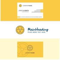 Beautiful Fan Logo and business card vertical Design Vector