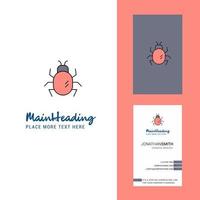 Bug Creative Logo and business card vertical Design Vector