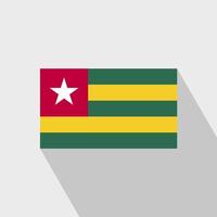 Togo flag Long Shadow design vector