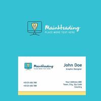 Computer protected logo Design with business card template Elegant corporate identity Vector