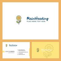 Flower Logo design with Tagline Front and Back Busienss Card Template Vector Creative Design