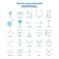 Universal Blue Tone Icon Pack 25 Icon Sets vector