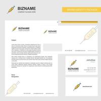 Syringe Business Letterhead Envelope and visiting Card Design vector template