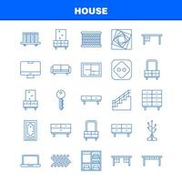 icono de la línea de la casa para impresión web y kit de uxui móvil, como muebles de sofá, muebles de cajones de cofres interiores, mantener el vector del paquete de pictogramas