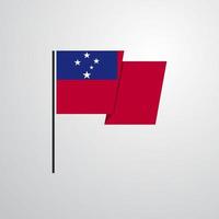 vector de diseño de bandera ondeante de samoa