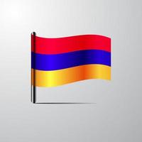 Armenia waving Shiny Flag design vector