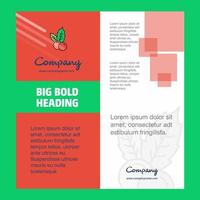 Cherries Company Brochure Title Page Design Company profile annual report presentations leaflet Vector Background