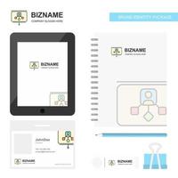 Presentation Business Logo Tab App Diary PVC Employee Card and USB Brand Stationary Package Design Vector Template