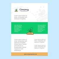 Template layout for Plant comany profile annual report presentations leaflet Brochure Vector Background