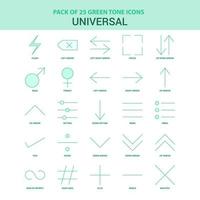 25 Green Universal Icon set vector