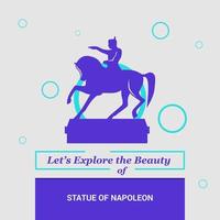 exploremos la belleza de la estatua de napoleón parís francia hitos nacionales vector