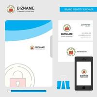 Unlock Business Logo File Cover Visiting Card and Mobile App Design Vector Illustration