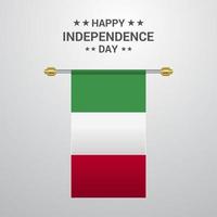 Italy Independence day hanging flag background vector