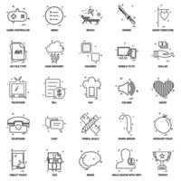 25 conjunto de iconos de línea de mezcla de concepto de negocio vector