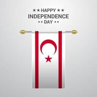 Northern Cyprus Independence day hanging flag background vector