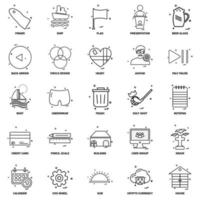 25 conjunto de iconos de línea de mezcla de concepto de negocio vector