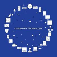 Computer Technology Icon Set Infographic Vector Template