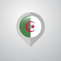 Map Navigation pointer with Alegeria flag design vector