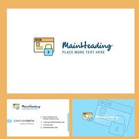 Protected website Logo design with Tagline Front and Back Busienss Card Template Vector Creative Design