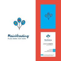 Balloons Creative Logo and business card vertical Design Vector