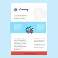 Template layout for Protected internet comany profile annual report presentations leaflet Brochure Vector Background