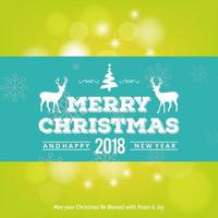 Merry Christmas creative design with green background vector