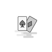Poker Web Icon Flat Line Filled Gray Icon Vector
