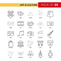 icono de línea negra de arte y cultura 25 conjunto de iconos de esquema de negocios vector
