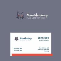 Cat logo Design with business card template Elegant corporate identity Vector