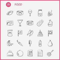 Food Hand Drawn Icons Set For Infographics Mobile UXUI Kit And Print Design Include Biscuit Sweet Food Meal Sausage Meat Food Meal Collection Modern Infographic Logo and Pictogram Vect vector