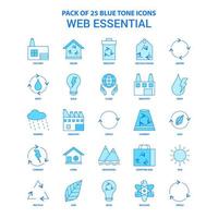 Web Essential Blue Tone Icon Pack 25 Icon Sets vector