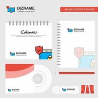 Secure website Logo Calendar Template CD Cover Diary and USB Brand Stationary Package Design Vector Template