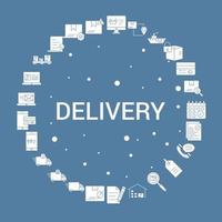 Delivery Icon Set Infographic Vector Template