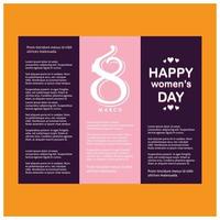 8 March logo vector design with international womens day background