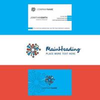 Beautiful Fireworks Logo and business card vertical Design Vector