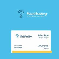 Question mark logo Design with business card template Elegant corporate identity Vector