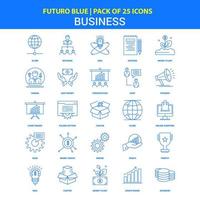 iconos de negocios futuro azul 25 paquete de iconos vector