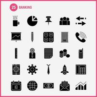 Banking Solid Glyph Icon for Web Print and Mobile UXUI Kit Such as Mobile Setting Mobile Setting Gear Projector Screen Display Pictogram Pack Vector